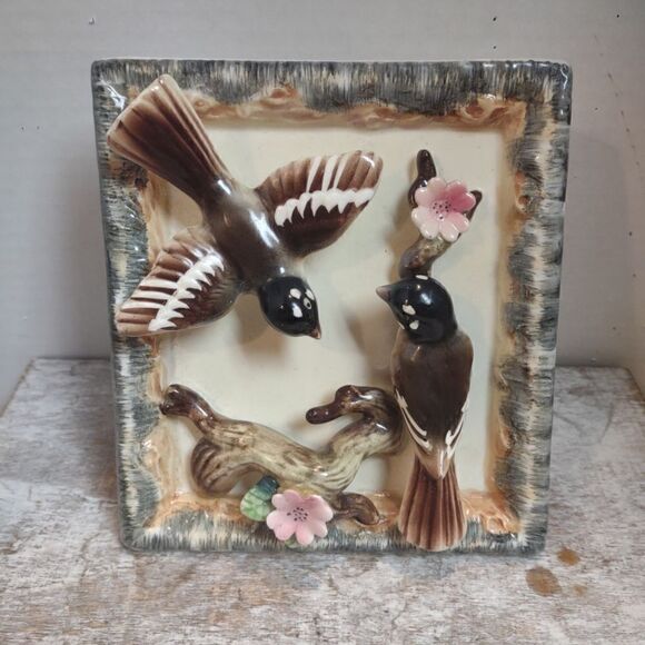 👍 MCM Vintage Wall Pocket Bird Plaque. G7 - Picture 1 of 9